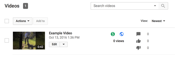 unovčeni YouTube videozapisi prikazuju zeleni znak dolara