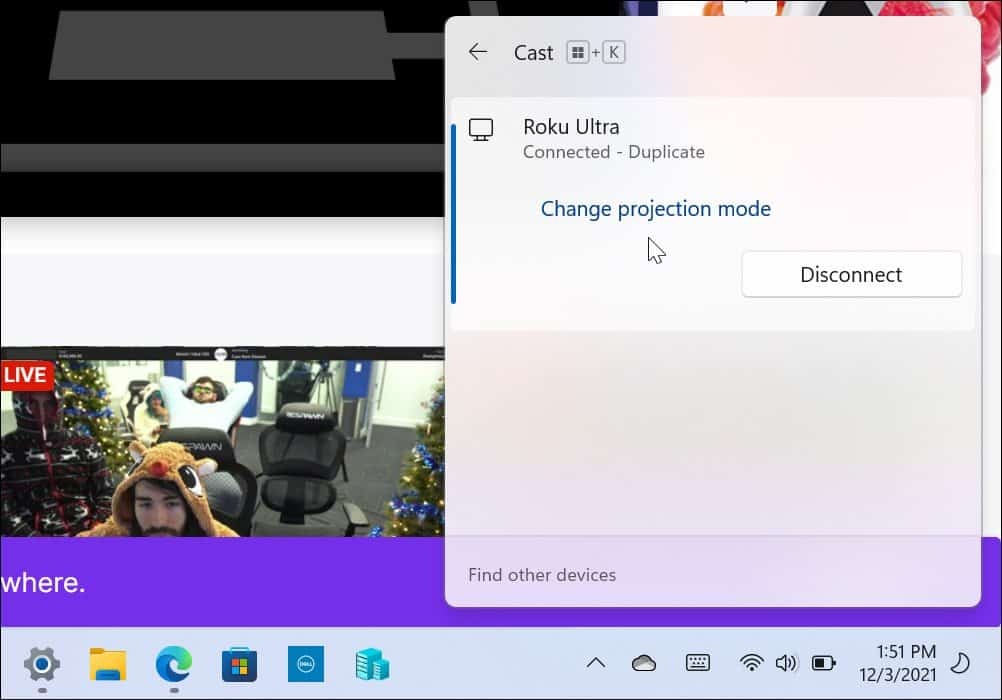 Windows 11 povezan s Rokuom