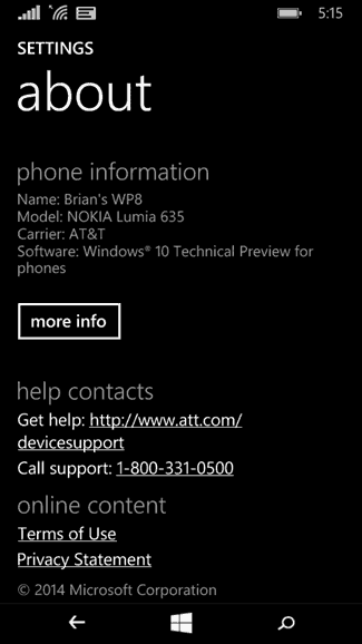 Windows 10 Tehnički pregled za telefone