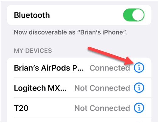 AirPods povezani Bluetoothom