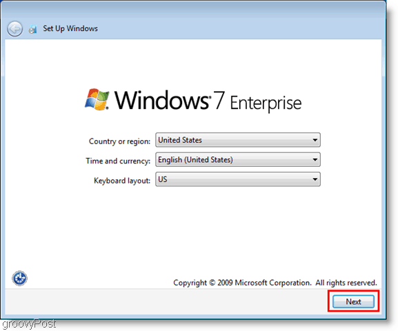 instalacija za Windows 7 VHD i početne postavke