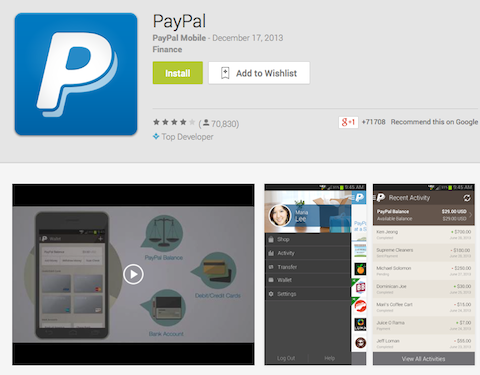 paypal aplikacija