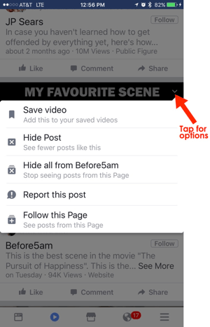 facebook mobile video kartica opcije korištenja