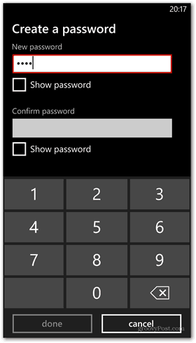 Windows Phone 8 prilagodite skup zaporki za zaključani zaslon