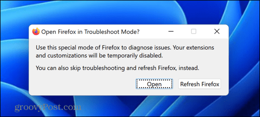 firefox otvoreni način rješavanja problema