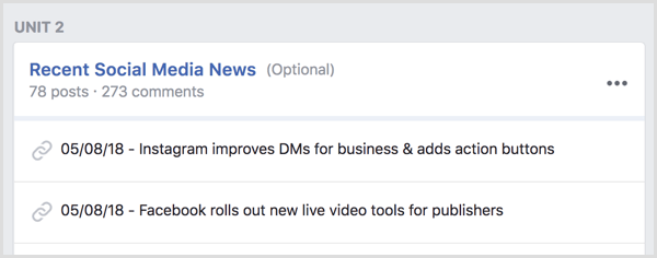Stvorite jedinicu Facebook grupe za najnovije vijesti.
