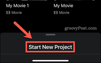 imovie novi projekt