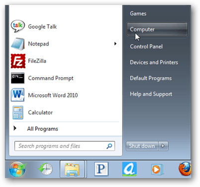 start menu windows Windows 7