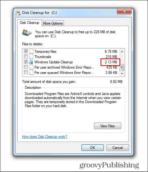 Windows 7 update izbrisati stare datoteke očistiti