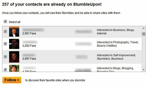 Kontakti na StumbleUponu
