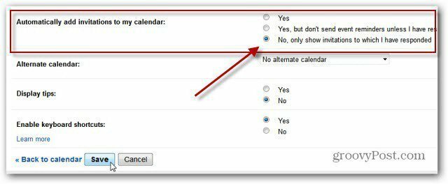 Onemogući Google+ kalendar događanja Pozovite obavijesti