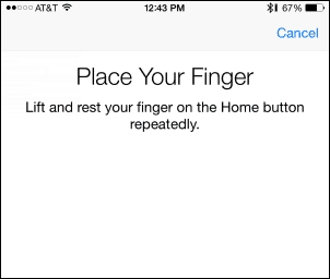 Stavite prst - dodajte otisak prsta Touch ID-u