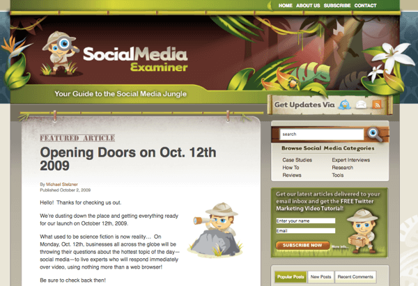 SocialMediaExaminer.com u listopadu 2012.