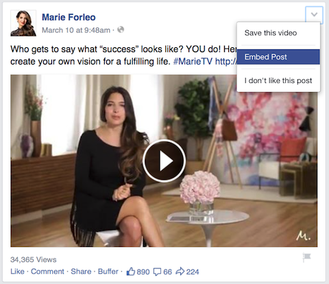 marie forleo video facebook post