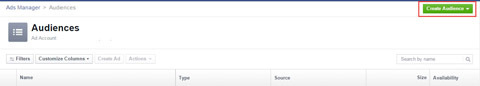stvorite novu prilagođenu publiku u facebook upravitelju oglasa