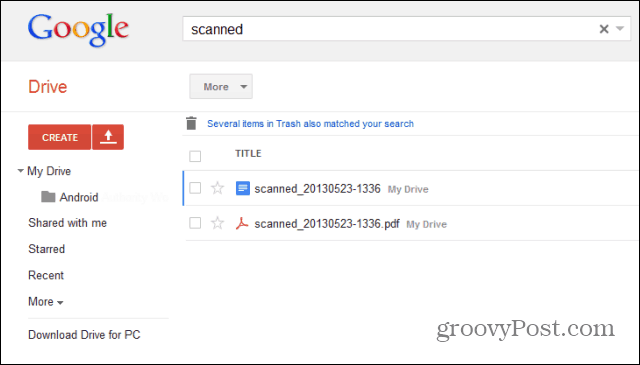 google drive drive scan