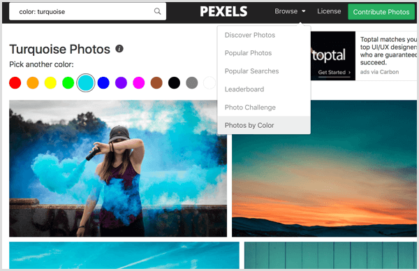 Pekseli sortiraju fotografije po boji