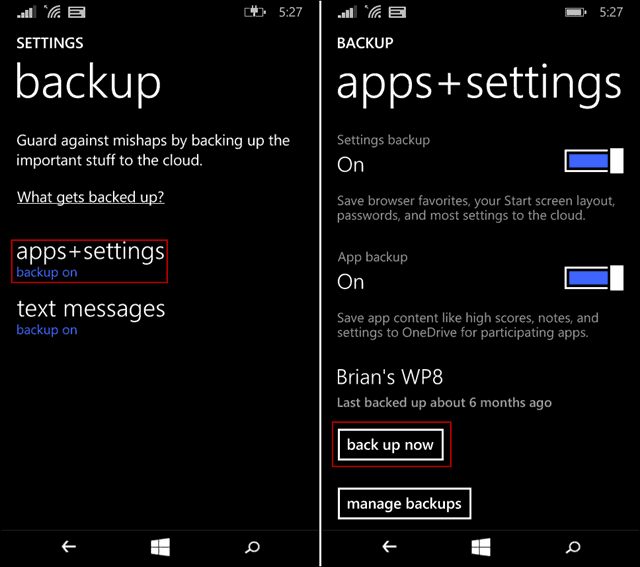 napravite sigurnosnu kopiju Windows Phone-a