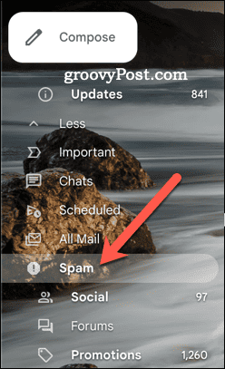 Otvorite Gmail mapu neželjene pošte