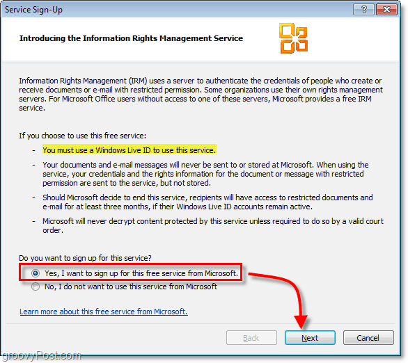 Microsoftsoft Outlook 2010 Uvođenje usluge upravljanja informacijskim pravima