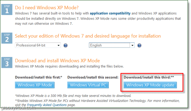 Pokrenite način rada Windows 7 XP bez virtualizacije hardvera