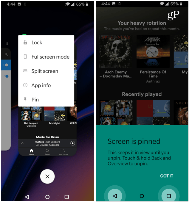 Prikvači aplikacije OnePlus 6T Android