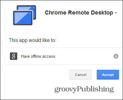 Autorizirajte Chrome Remote Desktop PC