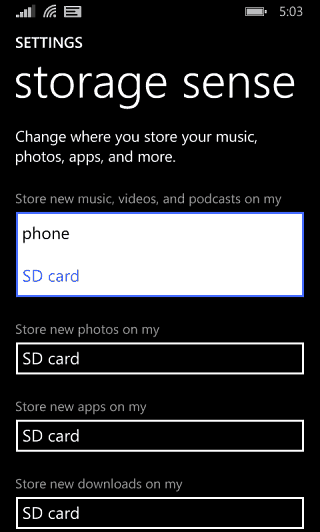 Postavite stavke na SD karticu
