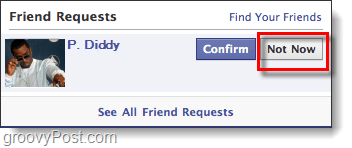 Nova značajka prijatelja "Nije sada" na Facebooku
