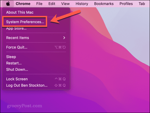 Otvorite izbornik System Preferences na Macu