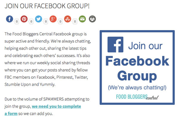 Pozovite posjetitelje web stranice da se pridruže vašoj Facebook grupi.