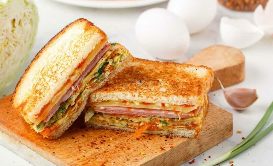 Kako napraviti sendvič s jajima Evo recepta za sendvič s jajima s puno sastojaka