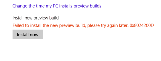 Poruka o pogrešci u izgradnji sustava Windows 10