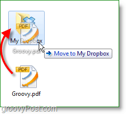 Snimka zaslona Dropbox - povucite i ispustite datoteke da biste ih sigurnosno kopirali na mreži