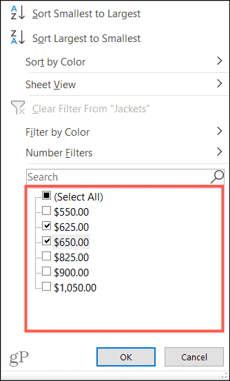 Filtrirajte prema vrijednosti u Excelu