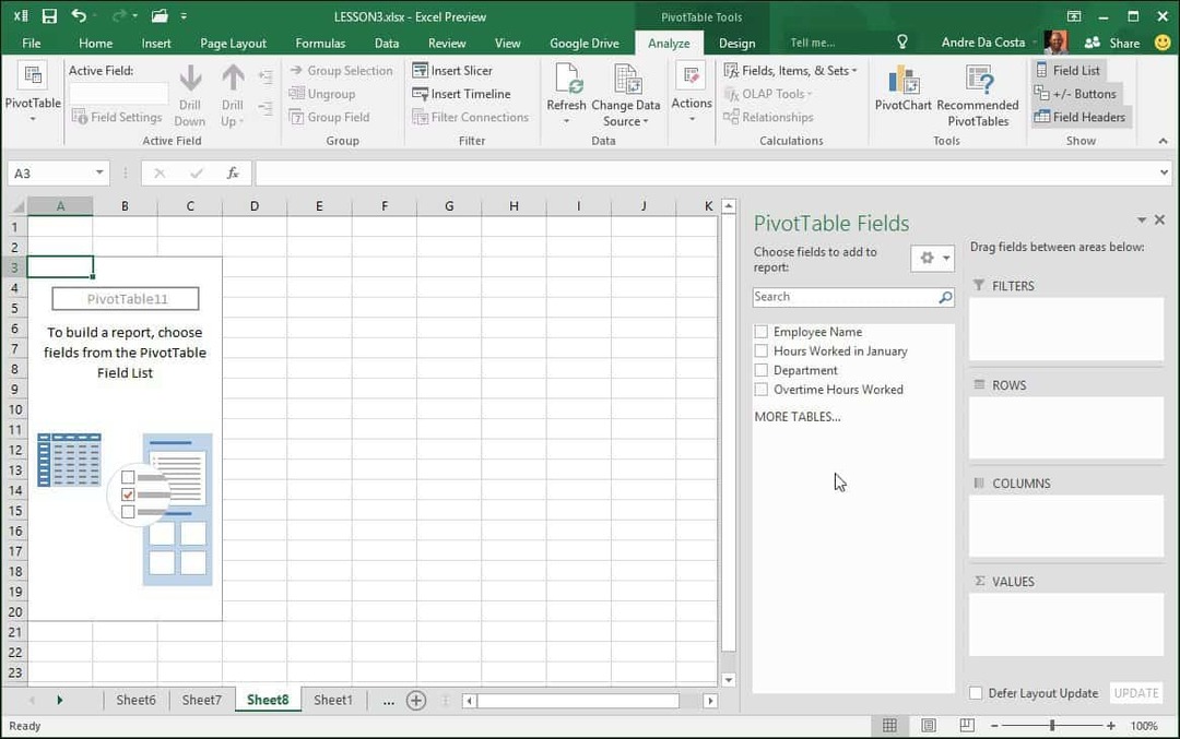Kako stvoriti okretnu tablicu u Microsft Excel-u