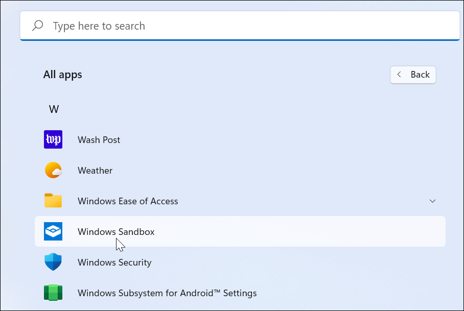 postaviti Windows Sandbox na Windows 11
