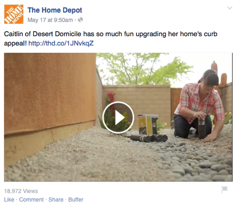 home depot video na facebooku