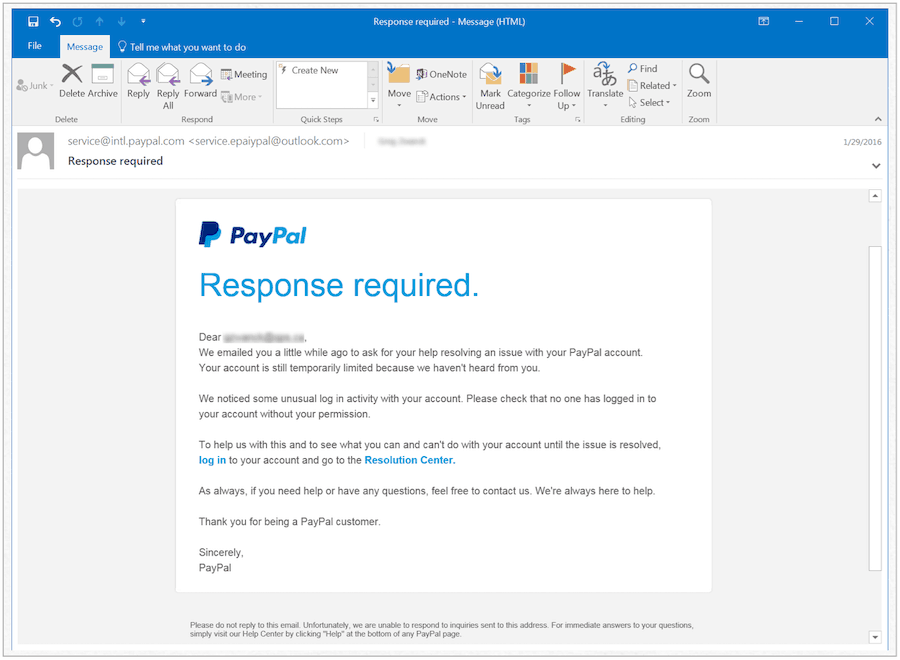 Obavijest o PayPal lažiranju