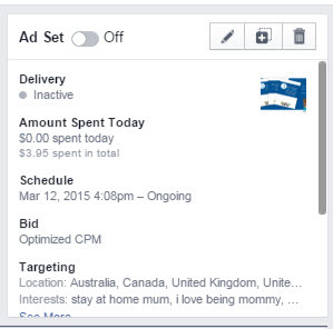 facebook ads manager uredi oglas set