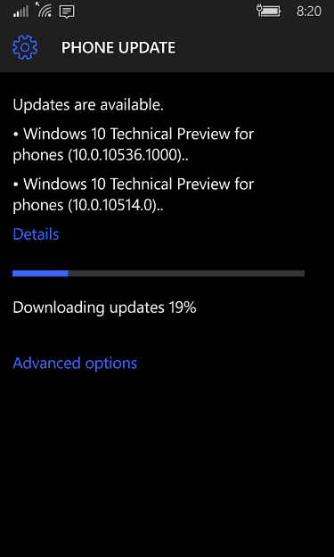 Ažuriranja telefona sustava Windows 10