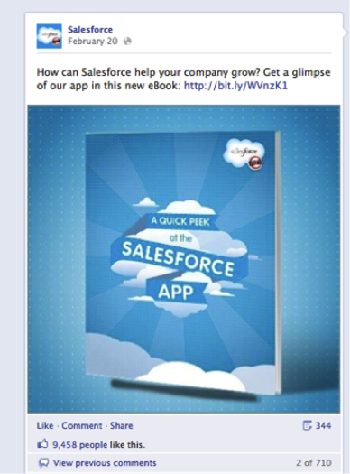Facebook oglas za Salesforce