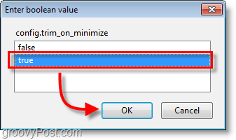 Snimka zaslona Firefoxa - postavite vrijednost config.trim_on_minimize na true