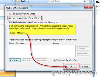 Omogućite uključivanje automatskog odgovora pomoćnika izvan ureda za Microsoft Outlook