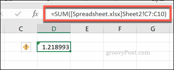 Excel SUM formula koja koristi raspon ćelija iz druge Excel datoteke