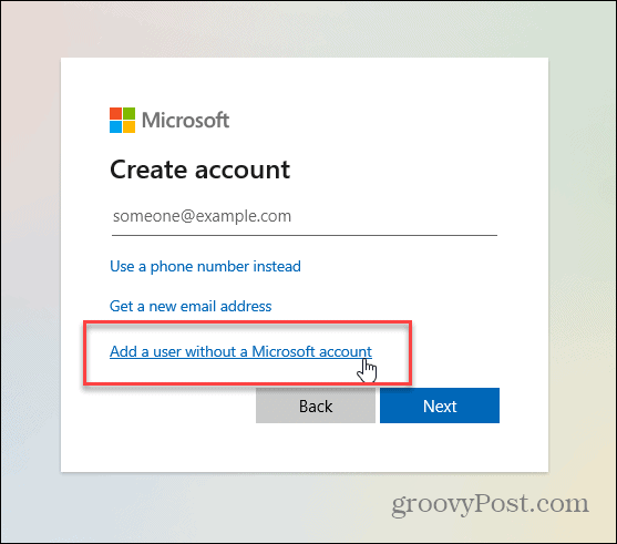 korisnik bez Microsoftovog računa