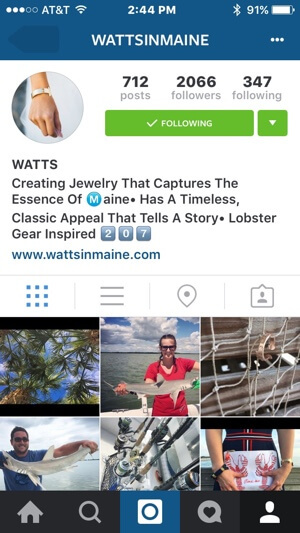 primjer robne marke instagram profila