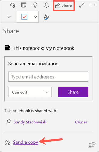 Pošaljite kopiju bilješke u OneNote za Windows 10