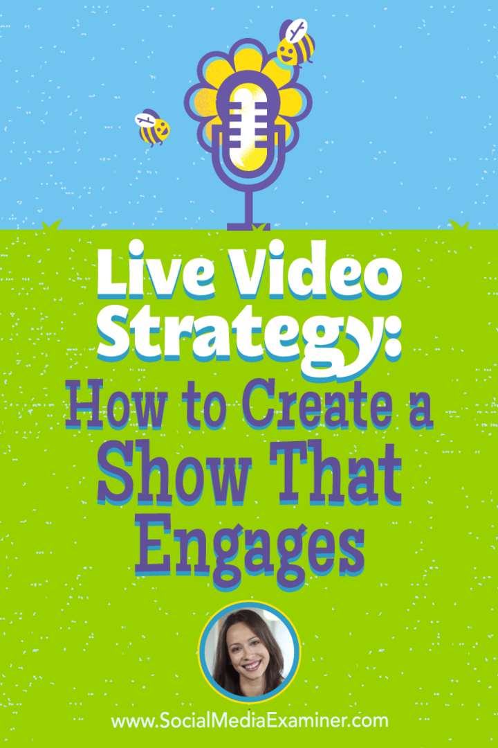 Video strategija uživo: Kako stvoriti emisiju koja uključuje angažirane sadržaje s uvidima Lurije Petrucci na Podcastu za marketing društvenih medija.