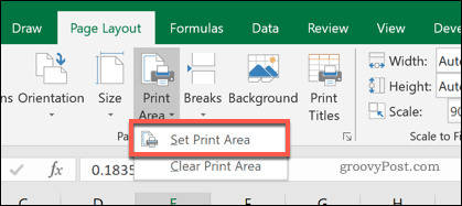 Postavljanje područja za ispis u Excelu